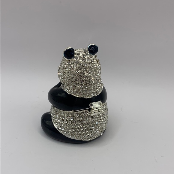 Sparkling Panda Figurine with Green Accent - Picture 5 of 10